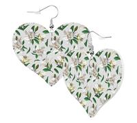 Boucles d'oreilles tendance en forme de cœur pour femme - Fleurs de lys (1) Boucles d'oreilles pendantes tendance en cuir, boucles d'oreilles amusantes sans nickel pour fête d'anniversaire Accessoires