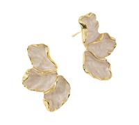 Boucles d'oreilles tendance en forme de feuille d'érable avec accents floraux, artisanat en alliage robuste pour une longue durée de vie, accessoires d'extérieur tendance, One Size, Comme décrit