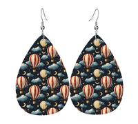 Boucles d'oreilles tendance en forme de goutte d'eau pour femme, motif ciel étoilé, boucles d'oreilles tendance en forme de larme colorées