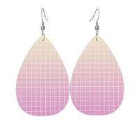 Boucles d'oreilles tendance en forme de goutte en cuir pour femme - Rose ombré
