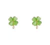 Boucles d'oreilles tendance en forme de trèfles en pierre œil de chat - Accessoires pour un usage quotidien - Trèfles à quatre feuilles