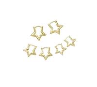Boucles d'oreilles tendance for femmes, lot de 6 pièces, créoles vintage brillantes et chics en cuivre plaqué argent, style pentagramme rétro, bijoux à porter au quotidien(Gold)
