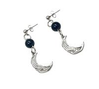 Boucles d'oreilles tendance punk ornées de perles et de lunes en acier pour un ajustement confortable, One Size, Comme décrit, Comme décrit.