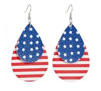 Boucles d'oreilles tendance rétro américaines sur le thème du drapeau des États-Unis, boucles d'oreilles confortables pour amis et membres de la famille, boucles d'oreilles confortables pour étudiant