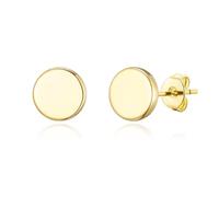 Boucles D'oreilles Tiges Rondes Plaqué Or