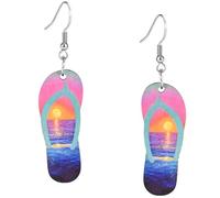 Boucles d'oreilles Tong, Boucles d'oreilles été, Boucles d'oreilles acrylique, Boucles d'oreilles plage, Boucles d'oreilles tong colorées mode, pour filles et Femmes Cadeau de Bijoux