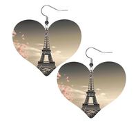 Boucles d'oreilles Tour de Paris Collection Daily Styles | Boucles d'oreilles légères en cuir hypoallergénique pour femme, bijoux en forme de cœur, boucles d'oreilles pendantes tendance