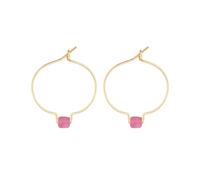 Boucles d'oreilles tourmaline rose & or