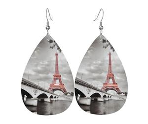 Boucles d'oreilles Tower Paris - En cuir - Pour femme - Convient pour un usage quotidien, une fête et un rendez-vous galant
