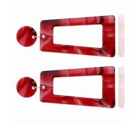 Boucles d'oreilles trapèze modernes - Long pendentif géométrique - Texture acétate colorée - Pour assortir un look tendance - Accessoire de fête, taille unique, Comme décrit, Comme décrit.