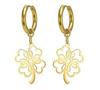Boucles d'oreilles trèfle vert porte-bonheur Boucles d'oreilles trèfle à quatre feuilles porte-bonheur Bijoux d'amitié avec Accessoires pour la Saint-Patrick Cadeau (Deux trèfles en or 3)
