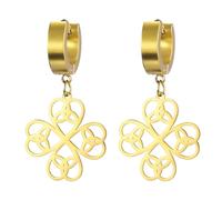 Boucles d'oreilles trèfle vert porte-bonheur Boucles d'oreilles trèfle à quatre feuilles porte-bonheur Bijoux d'amitié avec Accessoires pour la Saint-Patrick Cadeau (Trèfle nœud celtique or 2)