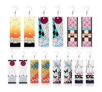 Boucles D'oreilles Tueuses Démon, 7 Paires Boucles D'oreilles Tueur Démon, Les Bijoux Tueur Démon Kimetsu Noy Yaiba Boucle D'oreille Filles Boucle D'Oreille Diable Chasseur Pour Les Enfants
