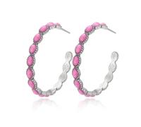 Boucles d'oreilles turquoise pour femme - Style western - Style vintage bohème - Grandes boucles d'oreilles créoles - Pour concert de campagne - Cadeau pour femme, Zinc, Pas de gemme