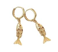 Boucles d'oreilles uniques en forme de poisson symbolisant la vigueur et l'agilité en cuivre robuste pour un port confortable, taille unique, Comme décrit, Comme décrit.