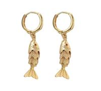 Boucles d'oreilles uniques en forme de poisson symbolisant la vigueur et l'agilité en cuivre robuste pour un port confortable - Boucles d'oreilles pendantes légères, taille unique, Comme décrit, Comme