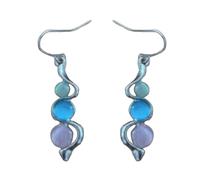 Boucles d'oreilles uniques en pierre précieuse œil de chat Boucles d'oreilles en cristal synthétique Opale Bijoux pour femmes Cadeau élégant de Saint-Valentin Boucles d'oreilles blanches, taille