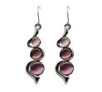 Boucles d'oreilles uniques en pierre précieuse œil de chat Boucles d'oreilles en cristal synthétique Opale Bijoux pour femmes Cadeau élégant de Saint-Valentin Boucles d'oreilles blanches, taille