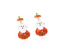 Boucles d'oreilles uniques sur le thème d'Halloween avec breloque en forme de citrouille ludique en alliage pour les célébrations décontractées, taille unique, Comme décrit, Comme décrit.