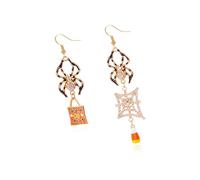 Boucles d'oreilles uniques sur le thème d'Halloween avec breloque en forme de citrouille ludique en alliage pour les célébrations décontractées, taille unique, Comme décrit, Comme décrit.