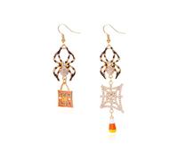 Boucles d'oreilles uniques sur le thème d'Halloween avec breloque en forme de citrouille ludique minuscule en alliage pour célébrations décontractées Halloween bijoux de fête, taille unique, Comme