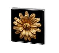 Boucles d'oreilles unisexes en forme de marguerite texturée dorée, broche et épingles carrées légères pour vêtements, châle, chapeau