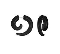 Boucles D'Oreilles Unisexes Noires Grandes Rondes En Spirale Tribale Fausses Écarteurs En Acrylique Résine Acier Chirurgical Pour Femmes Hommes Adolescents