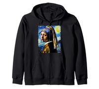Boucles d'oreilles Van Gogh Art Nuit étoilée et Fille avec Une Perle Sweat à Capuche