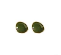Boucles d'oreilles vertes en pour cuivre design haricot Boucles | Design haricot vert captivant, pour cuivre , look élégant, idéal tenue soirée