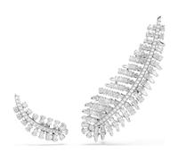 Boucles d'oreilles Vienna, Tailles variées, Plume, Blanches, Métal rhodié OS