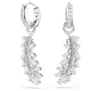 Boucles d'oreilles Vienna, Tailles variées, Plume, Blanches, Métal rhodié OS