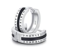 Boucles d'oreilles Viking pour hommes en argent 925 Punk Boucles d'oreilles petites anneaux pour hommes Bijoux Runes Norse Viking pour femmes Garçons