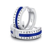 Boucles d'oreilles Viking pour hommes en argent 925 Punk Boucles d'oreilles petites anneaux pour hommes Bijoux Runes Norse Viking pour femmes Garçons