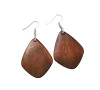 Boucles d'oreilles vintage en bois pour femme, motifs géométriques longs, légers et confortables pour l'automne et l'hiver, bijoux rétro tendance, taille unique, Comme décrit, Comme décrit.