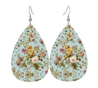 Boucles d'oreilles vintage en cuir avec motif fleur de vigne pour femme, adaptées pour un usage quotidien, une fête et un rendez-vous galant