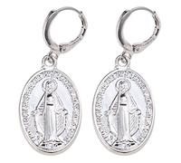 Boucles Doreilles Vintage Religieuses Catholiques Clips Doreilles En Métal Pendants Doreilles Tendance Pour Femmes