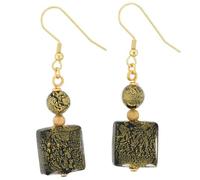 Boucles d'oreilles Vivaldi Murano - Noir et Or