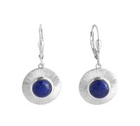 Boucles d'oreilles ZEEme brise argent 925 rhodié lapis-lazuli pierre véritabl...