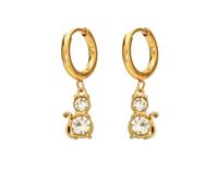 Boucles d'oreilles Zircon incrusté en forme de chat, boucles d'oreilles en acier titane, niche mignonne, parti étudiant, usure quotidienne, style en éruption avec des femmes légèrement cuites