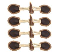 Boucles en cuir, Boutons de fermeture à bascule en cuir for l'artisanat manteau veste paquet 4 paires 5x1.8 cm(Brown)