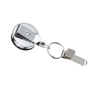 Boucles Kirsite multi-usages résistantes à la corrosion avec design rétractable de 68 cm pour carte à stylo, mécanisme à ressort argenté profilé pour organiser les outils et les accessoires essentiels