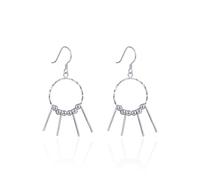 Boucles Oreilles Creoles, Créoles Argentées Argent Sterling S925 Perle Perles Géométriques 100X7.7mm pour Femme Saint Valentin Bijoux
