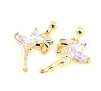 Boucles Plaqué Or ""Fée Clochette"" lavande