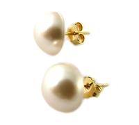 Boucles plaqué Or Perla ivoire - 10 mm- Les Trésors De Lily [N7248]
