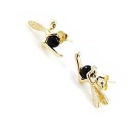 Boucles Plaqué Or ""Petite Fée"" Noir