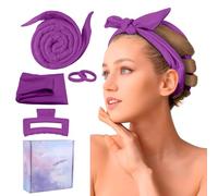 Boucles sans Chaleur, Bigoudis sans chaleur pour les boucles sans chaleur, Bigoudis Magiques avec, à Cheveux pour Tous Les Cheveux Courts, Moyens Ou Longs (PURPLE)
