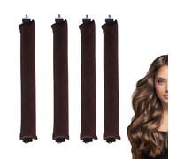 Boucles Sans Chaleur, Curler Cheveux Lissage et Bandes Lotta Curls 4 Pièces: Enrouleurs de Cheveux pour Boucles de Nuit Sans Chaleur, Volume Intense en Marron