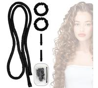 Boucles Sans Chaleur, Curlers Libres De Chaleur Noirs, Bande De Boucles Sans Chaleur, Convient à Tous Types Cheveux Et Textures,La Longueur Des Épaules Ou Les Résultats Optimaux De Cheveux Plus Longs.