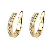 BouclesD'Oreilles Argent Or Femme Hypoallergénique Ear Cuff Cartilage Boucle D'oreilles non piercings Bijoux Femme Argent Acier Inoxydable Chirurgical BouclesD'oreilles à clip (B, 1.1X0.5CM)