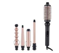 Boucleur a Cheveux 5 en 1 avec Fer a friser et Fer à Boucler Professionnel | Set de Styling 5-en-1: Brosse Thermique 38mm + 4 Embouts Interchangeables (13-32mm) | Chauffage Rapide, 4 Tem 140-200°C